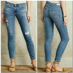 AG Stevie Straight Leg Ankle Destroyed Jeans